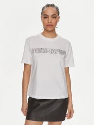Patrizia Pepe T-Shirt 2M4389/J089-W103 Biały Regular Fit. Białe t-shirty damskie Patrizia Pepe, m, bez wzorów, z bawełny, bez kołnierzyka. Za 599.99 zł.