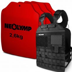 Zestaw kamizelka z obciążeniem 10 kg z 4 płytkami do indywidualnego treningu. Kamizelki damskie NEOLYMP, bez wzorów, bez kaptura. Za 537.99 zł.