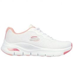 Buty sportowe Sneakersy damskie, Arch Fit-Infinity Cool. Białe obuwie sportowe casual damskie Skechers, trekkingowe. Za 399.99 zł.