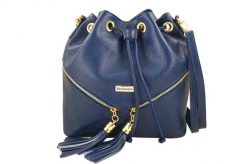 Worek skórzany boho BARBERINI'S 977-41 granatowy. Niebieskie shopper bag Barberinis, ze skóry, bez dodatków. Za 219.99 zł.