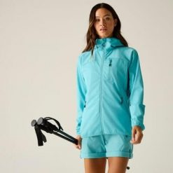 Damska kurtka typu softshell z kapturem Lexan III. Niebieskie kurtki damskie Dare 2b, bez wzorów, z poliesteru, z kapturem. Za 649.99 zł.