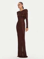 Elisabetta Franchi Sukienka wieczorowa AB-R10-56E2-V690 Brązowy Regular Fit. Brązowe sukienki damskie Elisabetta Franchi, bez wzorów, z wiskozy, wizytowe, bez ramiączek. Za 2,989.00 zł.