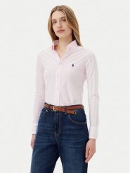 Polo Ralph Lauren Koszula 211965102001 Różowy Slim Fit. Czerwone koszule damskie Polo Ralph Lauren, xs, bez wzorów, z bawełny, bez kołnierzyka, bez ramiączek. Za 349.99 zł.