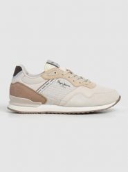 Pepe Jeans FOOTWEAR Sneakersy "London Logo" w kolorze kremowo-beżowym rozmiar: 40. Brązowe obuwie sportowe damskie Pepe Jeans FOOTWEAR, z jeansu, bez zapięcia. Za 230.59 zł.