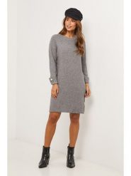 Soft Cashmere Sukienka dzianinowa w kolorze szarym rozmiar: 38/40. Szare sukienki damskie Soft Cashmere, bez wzorów, z dzianiny, klasyczne, bez ramiączek. Za 143.90 zł.