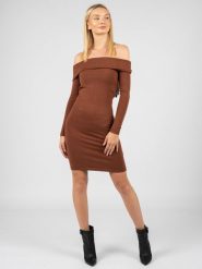 Guess Sukienka | W1YK0HZ2V40 | Kobieta | Brązowy. Brązowe sukienki damskie Guess, z aplikacjami, z dzianiny, bez ramiączek. W wyprzedaży za 269.00 zł.