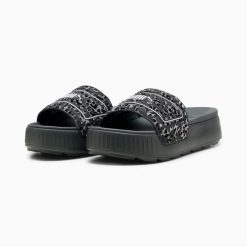 Klapki damskie Puma KARMEN szare 39540102 r 35.5. Szare klapki damskie Puma, bez wzorów, ze skóry, bez obcasa, bez zapięcia. Za 146.17 zł.