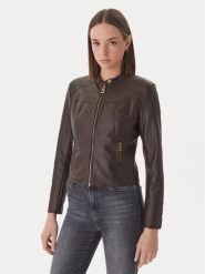 Guess Kurtka z imitacji skóry W6GL09 W1834 Brązowy Regular Fit. Brązowe kurtki damskie Guess, m, z aplikacjami, ze skóry, bez kaptura. Za 759.99 zł.
