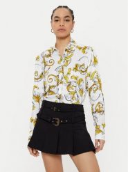 Versace Jeans Couture Koszula 78HAL222 Biały Relaxed Fit. Białe koszule damskie Versace Jeans Couture, bez wzorów, z jeansu, bez kołnierzyka, bez ramiączek. Za 879.99 zł.