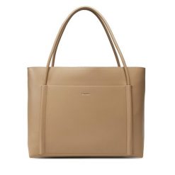 Torebka Calvin Klein. Brązowe shopper bag Calvin Klein, bez wzorów, bez dodatków. Za 409.99 zł.