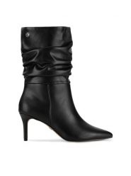 Nine West Botki WFA2786-1 Czarny. Czarne botki damskie Nine West, ze skóry, bez obcasa, na szpilce, bez zapięcia. Za 299.99 zł.