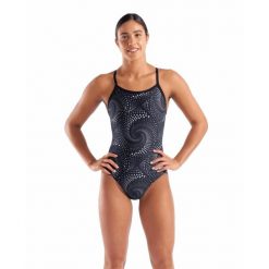 Damski kostium kąpielowy 1-częściowy Arena Fireflow Lightdrop Back. Czarne stroje jednoczęściowe Arena, bez wzorów. Za 284.00 zł.