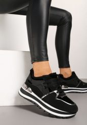 Czarne Sneakersy na Zimę z Futerkowym Ociepleniem Vertiste. Czarne obuwie sportowe damskie Renee, na zimę, z jeansu, bez zapięcia. Za 99.99 zł.