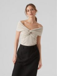 Vero Moda Bluzka 10296078 Écru Regular Fit. Bluzki damskie Vero Moda, xs, bez wzorów, z syntetyku, bez kołnierzyka, bez ramiączek. Za 129.99 zł.