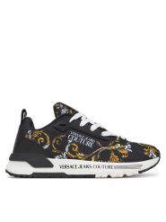 Versace Jeans Couture Sneakersy 78VA3SAA Czarny. Czarne obuwie sportowe damskie Versace Jeans Couture, z jeansu, bez zapięcia. Za 509.99 zł.