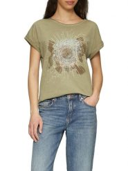 S.Oliver Koszulka w kolorze khaki rozmiar: XS. Brązowe bluzki damskie S.Oliver, s, bez wzorów, z bawełny, bez kołnierzyka, bez ramiączek. Za 57.47 zł.