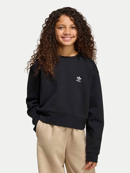 Adidas Bluza KE2380 Czarny Loose Fit. Czarne bluzy dziewczęce Adidas, bez wzorów, z bawełny, bez ramiączek, bez kaptura. Za 143.99 zł.