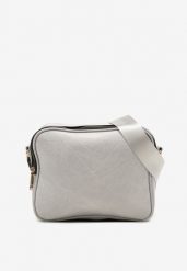 Szara Pikowana Torebka z Dwiema Komorami i Materiałowym Paskiem Crossbody Riola. Szare torebki klasyczne damskie Renee, z materiału, pikowane, bez dodatków. Za 89.99 zł.