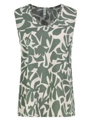 Sublevel Bluzka w kolorze oliwkowo-białym rozmiar: S. Brązowe bluzki damskie Sublevel, s, bez wzorów, z wiskozy, bez kołnierzyka, bez ramiączek. Za 43.99 zł.