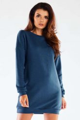 Krótka Bawełniana Sukienka z Wycięciem - Niebieska. Niebieskie sukienki damskie Infinite You, bez wzorów, z bawełny, bez ramiączek. Za 209.90 zł.