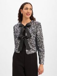 Marie Lund Damska kurtka z cekinami Kobiety srebrny jednolity, 42. Szare kurtki damskie Marie Lund, bez wzorów, bez kaptura. Za 349.95 zł.