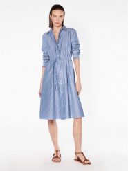 Tommy Hilfiger Sukienka koszulowa WW0WW37955 Błękitny Regular Fit. Niebieskie sukienki damskie Tommy Hilfiger, bez wzorów, z bawełny, bez ramiączek. Za 869.99 zł.