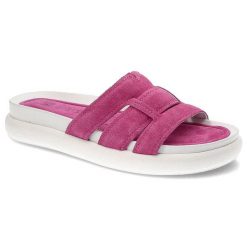 Różowe Klapki Nessi Wygodne Modne Buty. Czerwone klapki damskie Nessi, z aplikacjami, ze skóry, bez obcasa, bez zapięcia. Za 229.00 zł.