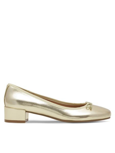 Jenny Fairy Baleriny WYL3680-1 Złoty. Żółte balerinki damskie Jenny Fairy, bez wzorów, ze skóry. Za 99.99 zł.