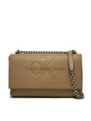 Calvin Klein Jeans Torebka K60K612221 Brązowy. Brązowe listonoszki damskie Calvin Klein Jeans, bez wzorów, z jeansu, bez dodatków. Za 349.99 zł.