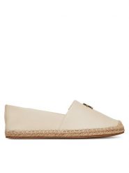 Tommy Hilfiger Espadryle Th Logo Leather Espadrille FW0FW08540 Beżowy. Brązowe espadryle damskie Tommy Hilfiger, bez wzorów, ze skóry, bez obcasa. Za 239.99 zł.