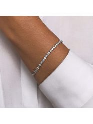 Les Petites Précieuses Srebrna bransoletka z cyrkoniami rozmiar: onesize. Szare bransoletki damskie Les Petites Précieuses, srebrne. Za 208.95 zł.