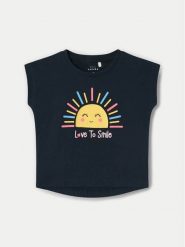 NAME IT T-Shirt Vigea 13228175 Granatowy Regular Fit. Niebieskie koszulki i t-shirty dziewczęce Name it, bez wzorów, z bawełny, bez kołnierzyka, bez ramiączek. Za 29.99 zł.