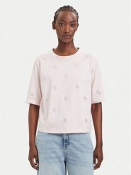 Guess T-Shirt V6GI18 K2985 Różowy jasny Regular Fit. Czerwone t-shirty damskie Guess, xxs, z aplikacjami, z bawełny, bez kołnierzyka. Za 214.99 zł.