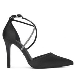 Szpilki DeeZee. Czarne szpilki damskie DeeZee, bez wzorów, bez obcasa, na szpilce, bez zapięcia. Za 159.99 zł.