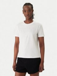 Versace Jeans T-Shirt 80HAHT09 Biały Regular Fit. Białe t-shirty damskie Versace Jeans, xs, bez wzorów, z bawełny, bez kołnierzyka. Za 659.99 zł.