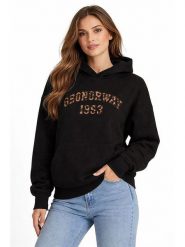 Geographical Norway Bluza "Gaphir" w kolorze czarnym rozmiar: M. Czarne bluzy damskie Geographical Norway, m, bez wzorów, z bawełny, z kapturem. Za 103.95 zł.