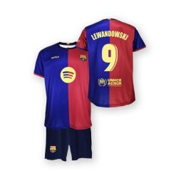 FC Barcelona komplet koszulka spodenki junior Home FCB 2024/25 Lewandowski. Brązowe koszulki damskie FC BARCELONA, bez wzorów, bez kołnierzyka, bez ramiączek. Za 279.00 zł.