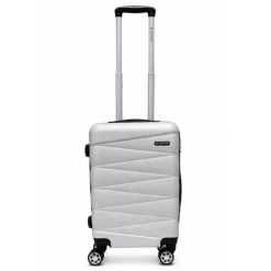 Walizka na kółkach Sapphire ST-2240 srebrna - mała S DUO. Niebieskie walizki SAPPHIRE, bez wzorów, z gumy, małe. W wyprzedaży za 84.80 zł.