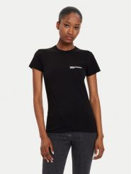 Karl Lagerfeld Jeans T-Shirt 241J1700 Czarny Slim Fit. Czarne t-shirty damskie Karl Lagerfeld Jeans, s, bez wzorów, z bawełny, bez kołnierzyka. Za 129.99 zł.