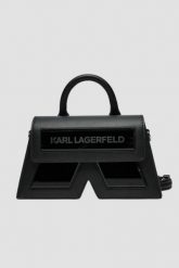 KARL LAGERFELD Czarna torebka Ikon/k Cb Leather. Czarne torebki wieczorowe damskie KARL LAGERFELD, bez wzorów, ze skóry, bez dodatków. W wyprzedaży za 1,259.99 zł.