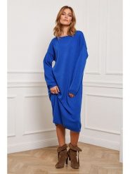 Joséfine Sukienka dzianinowa "Estudiente" w kolorze niebieskim rozmiar: M. Niebieskie sukienki damskie Joséfine, bez wzorów, z dzianiny, bez ramiączek. Za 173.99 zł.