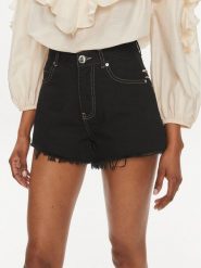Pinko Szorty jeansowe Honey 103627 A1VD Czarny Regular Fit. Czarne szorty damskie Pinko, bez wzorów, z bawełny. Za 639.99 zł.