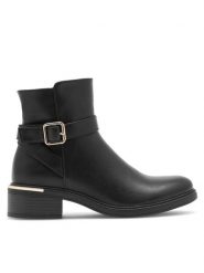 Clara Barson Botki LUCETTE WS5122-16 Czarny. Czarne botki damskie Clara Barson, z tworzywa sztucznego, bez obcasa, na słupku, bez zapięcia. Za 129.99 zł.