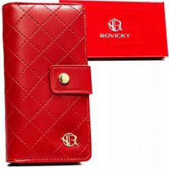 Portfel pikowany Rovicky R-POR-01-DSC czerwony. Czerwone portfele damskie ROVICKY, bez wzorów, ze skóry ekologicznej. Za 45.00 zł.