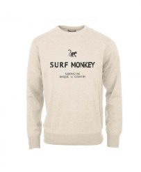Bluza z Bawełny Organicznej - Okrągły Dekolt / Dorośli (Piaskowy). Brązowe bluzy damskie SURF MONKEY, uniwersalny, bez wzorów, z bawełny, bez kaptura. Za 309.95 zł.