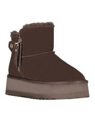 Geographical Norway Botki zimowe "Ozipcache" w kolorze brązowym rozmiar: 36. Brązowe botki damskie Geographical Norway, na zimę, z futra, bez obcasa, bez zapięcia. Za 162.95 zł.