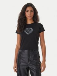 HUGO T-Shirt Dichroma_B 50560769 Czarny Slim Fit. Czarne t-shirty damskie Hugo, s, bez wzorów, z bawełny, bez kołnierzyka. Za 199.99 zł.