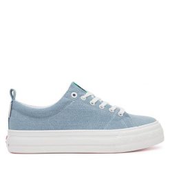 Tenisówki Roxy. Niebieskie trampki damskie Roxy, bez wzorów, bez zapięcia. Za 119.99 zł.