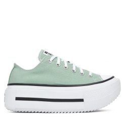 Trampki Converse. Zielone trampki damskie Converse, bez wzorów, bez zapięcia. Za 419.99 zł.