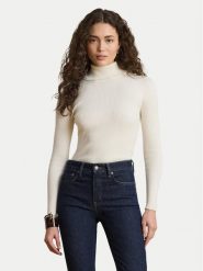 LAUREN RALPH LAUREN Golf 200B22258001 Kremowy Slim Fit. Białe golfy damskie Lauren Ralph Lauren, xs, bez wzorów, bez ramiączek. Za 639.99 zł.